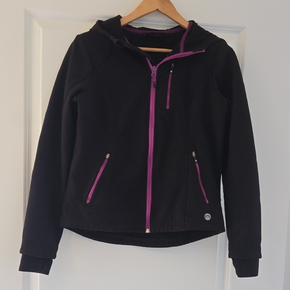 Mondetta Utility Jacket Black and Purple with Sleek Design